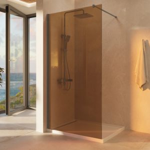 Душевая перегородка Vincea Walk-In Вороненая сталь / Янтарное