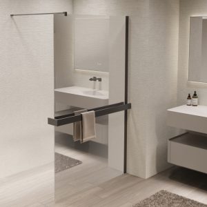 Душевая перегородка Vincea Walk-In Вороненая сталь / Зеркальное