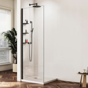 Душевая перегородка Vincea Walk-In Черный / Прозрачное